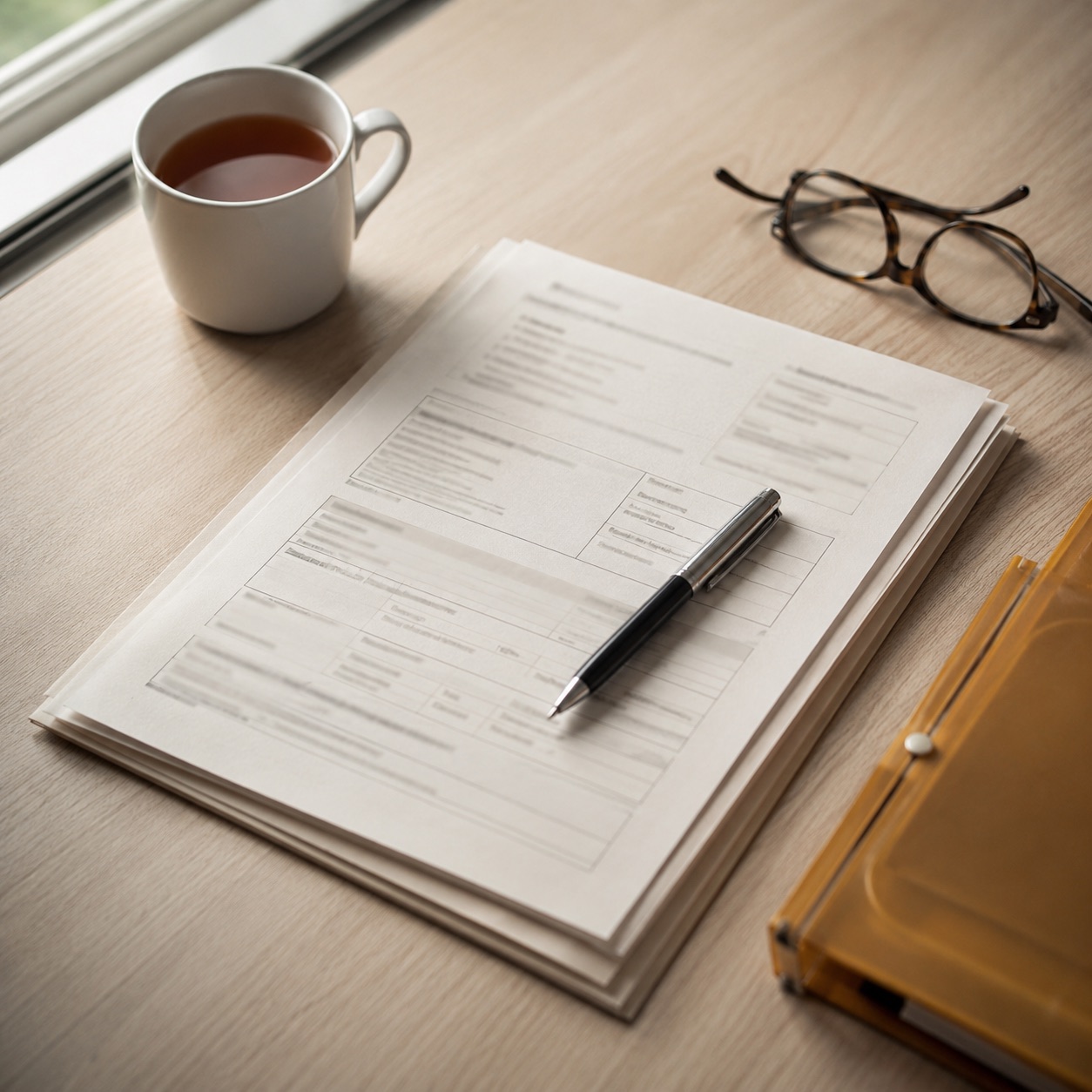 Clinic invoices and a payment reconciliation dashboard on a desk